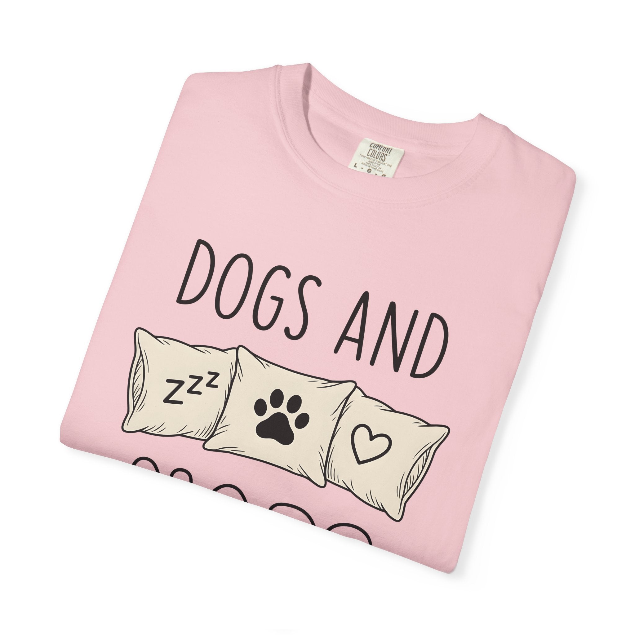 Dog Paw Pillow Shirt Dog Home Gift Women Doodle Tee Paw Pillow T-Shirt Dog Fan Hand Drawn Tshirt Home Decor Graphic Minimalist Heart Tshirt