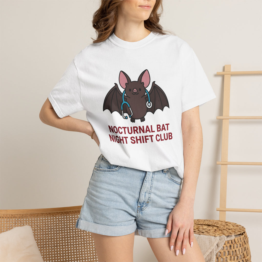Bat Health Monitor Shirt Nurses Overnight Shift Gift Women Sweet Tee Health Tracker T-Shirt Nurse Practitioner Enthusiast Cute Tshirt Night