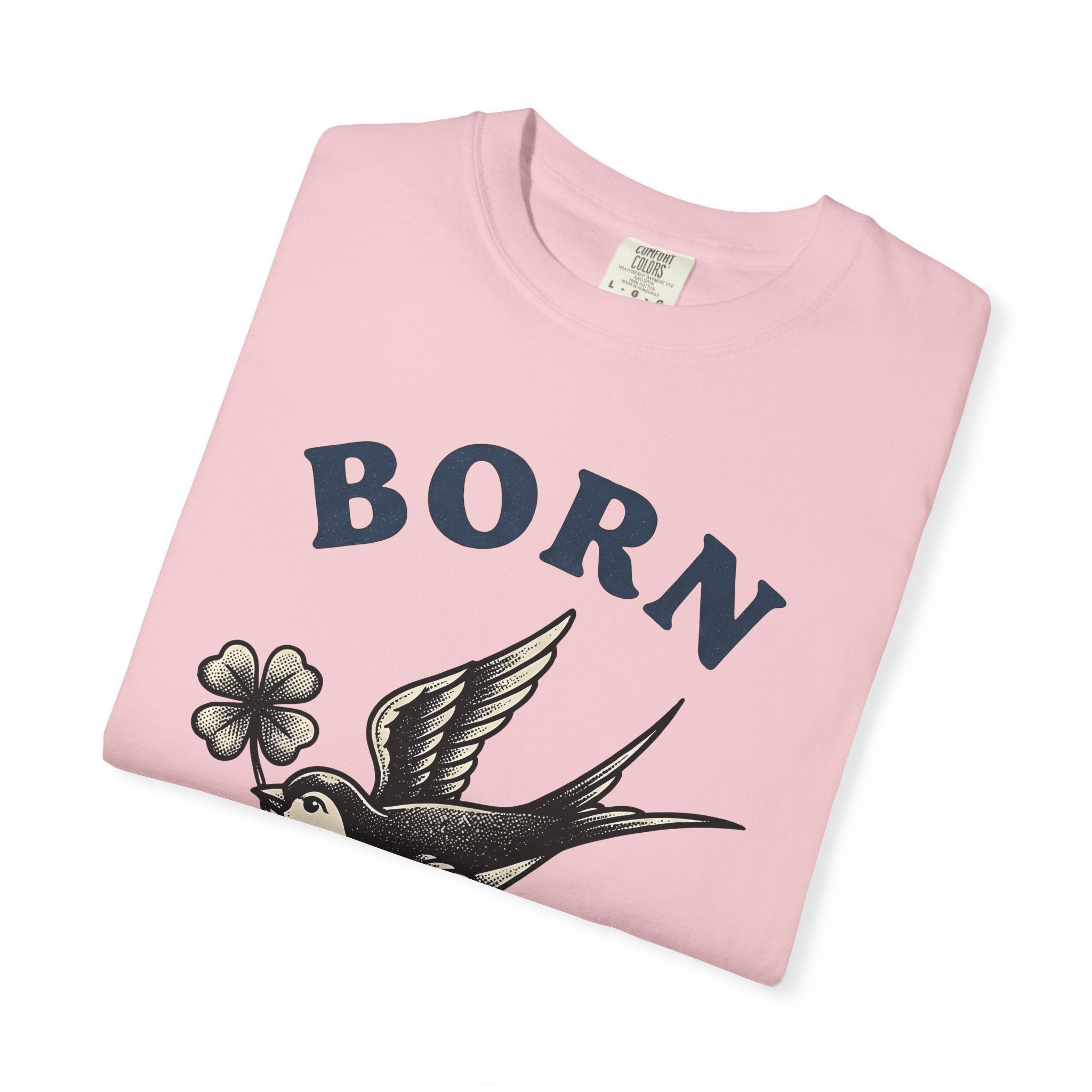 Swallow Bird Shirt St Patrick's Day Amulet Gift Women Hand Drawn Tee Swallow T-Shirt Luck Fan Illustrated Tshirt Charm Graphic Sketch