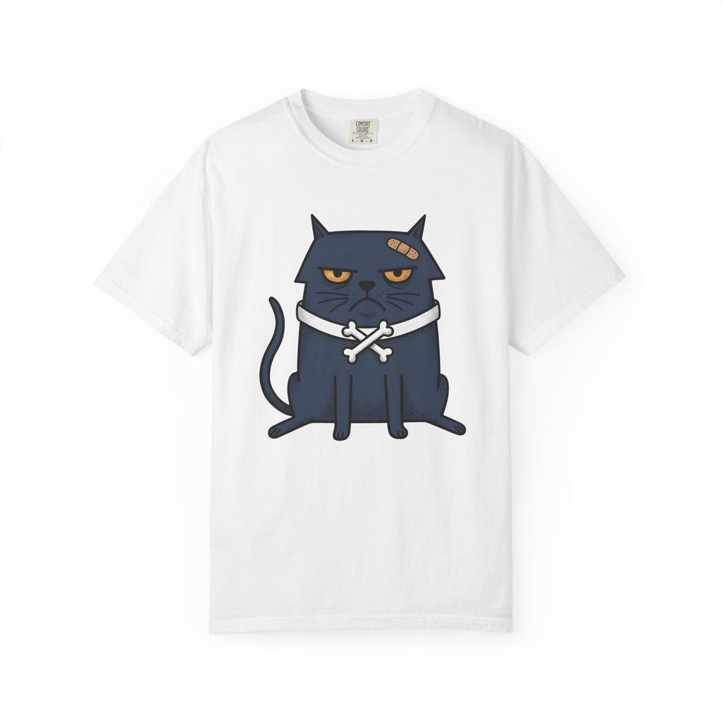 Angry Cat Shirt Cat Joke Gift Women Comic Tee Kitty T-Shirt Feline Fan Cartoon Tshirt Humor Graphic Vintage Plaster Tshirt