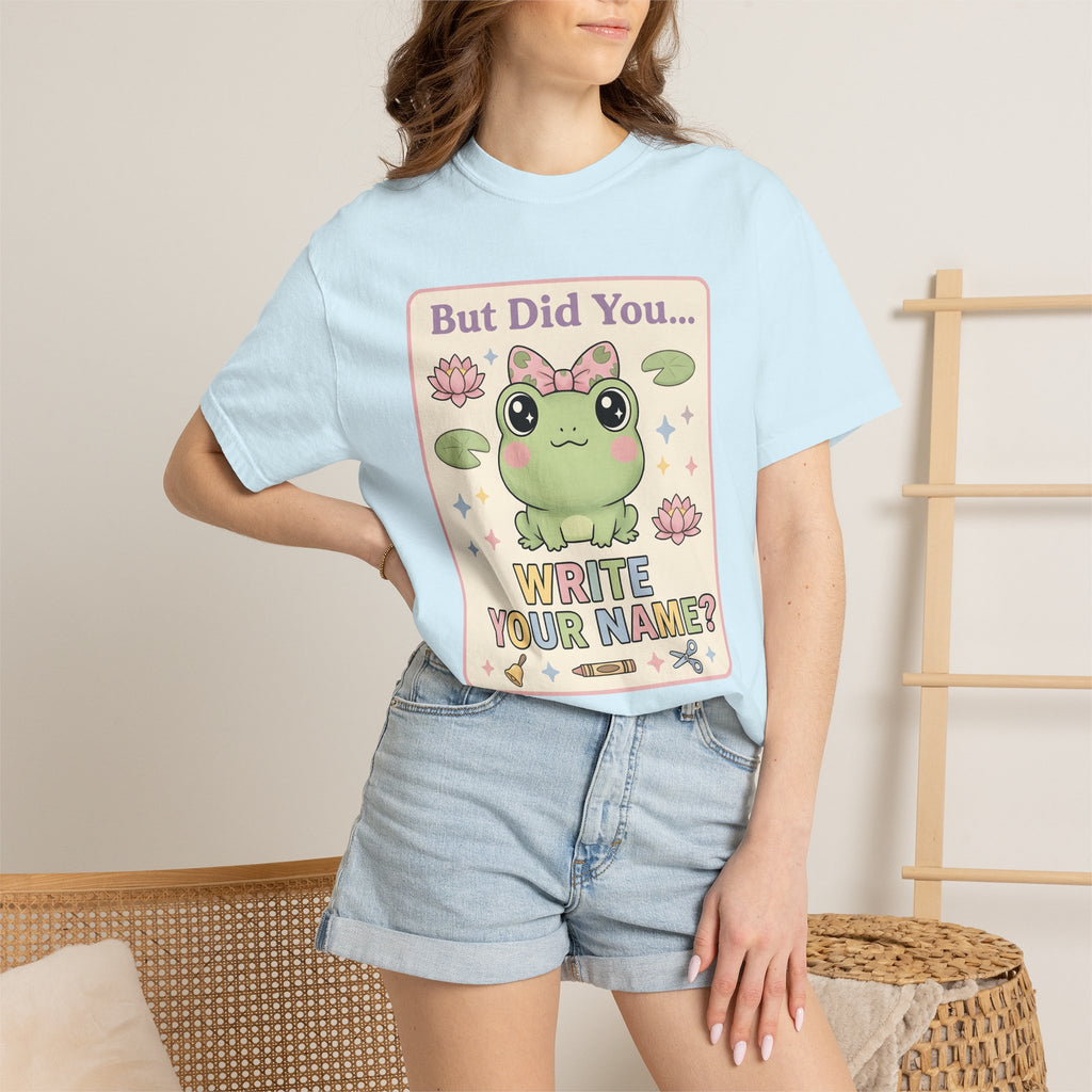 Cute Frog Shirt Teachers Classroom Gift Women Kawaii Tee Toad T-Shirt Educator Enthusiast Cartoon Tshirt Classroom Graphic Pastel Lotus
