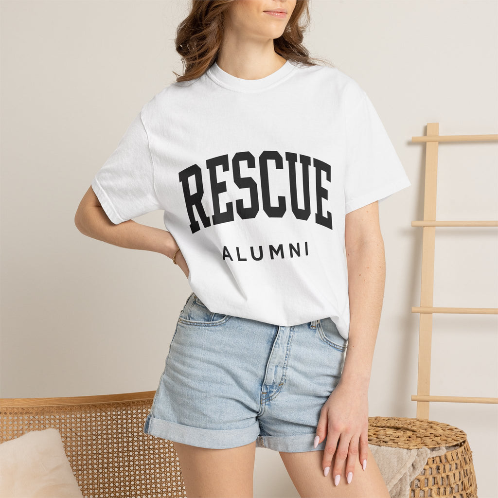 Shelter Dog Shirt Dog Foster Gift Women Heavy Tee Rescue Dog T-Shirt Dog Mom Fan Canine Rescue Graphic Tshirt Classic Rounded Text Tshirt