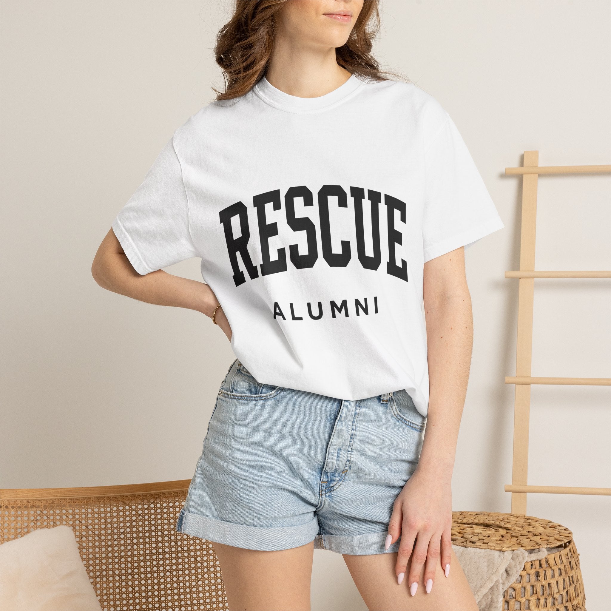 Shelter Dog Shirt Dog Foster Gift Women Heavy Tee Rescue Dog T-Shirt Dog Mom Fan Canine Rescue Graphic Tshirt Classic Rounded Text Tshirt