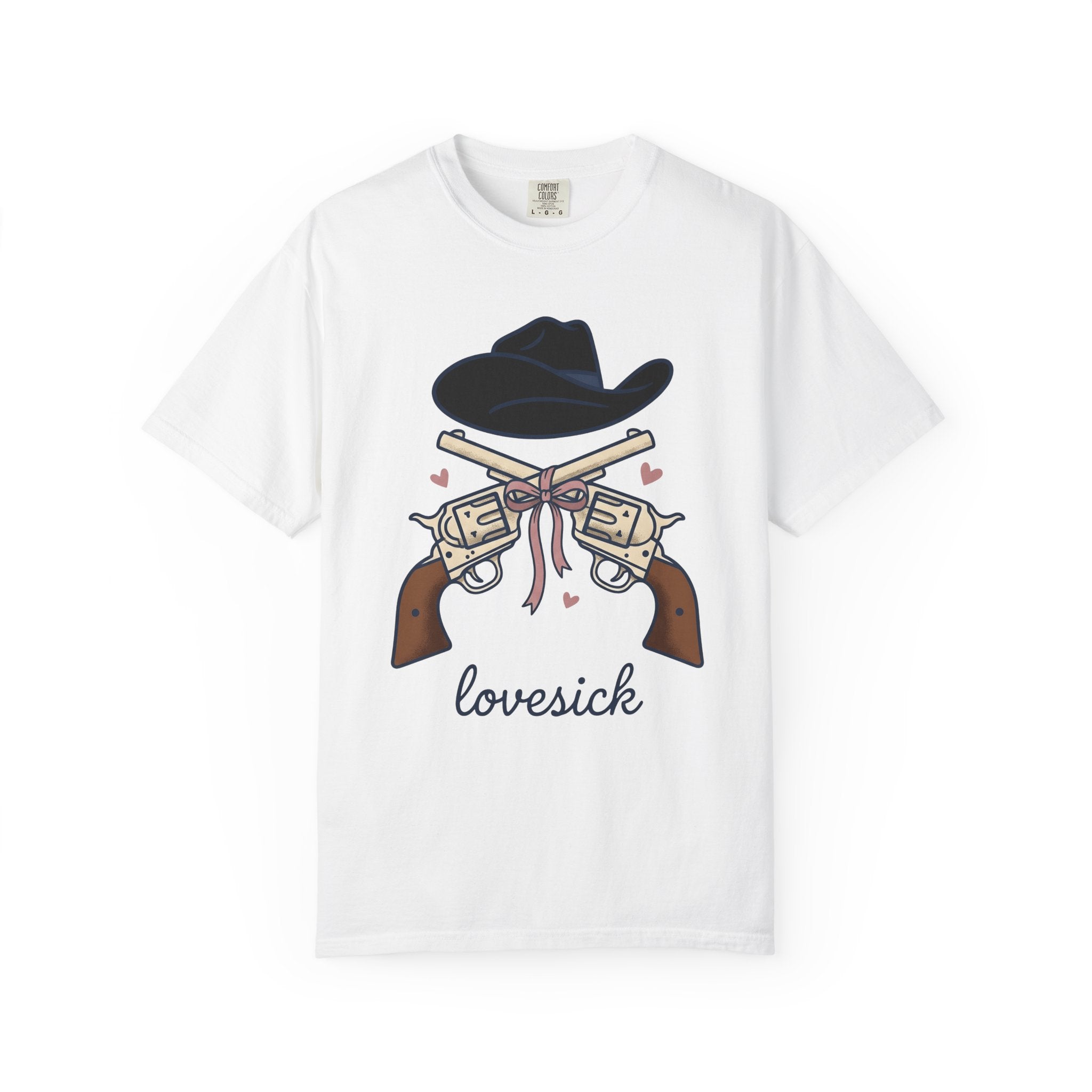 Cowboy Hat Guns Shirt Cowgirl Cowboy Gift Women Comic Tee Gunslinger T-Shirt Cowgirl Fan Cartoon Tshirt Rodeo Graphic Retro Pink Ribbon