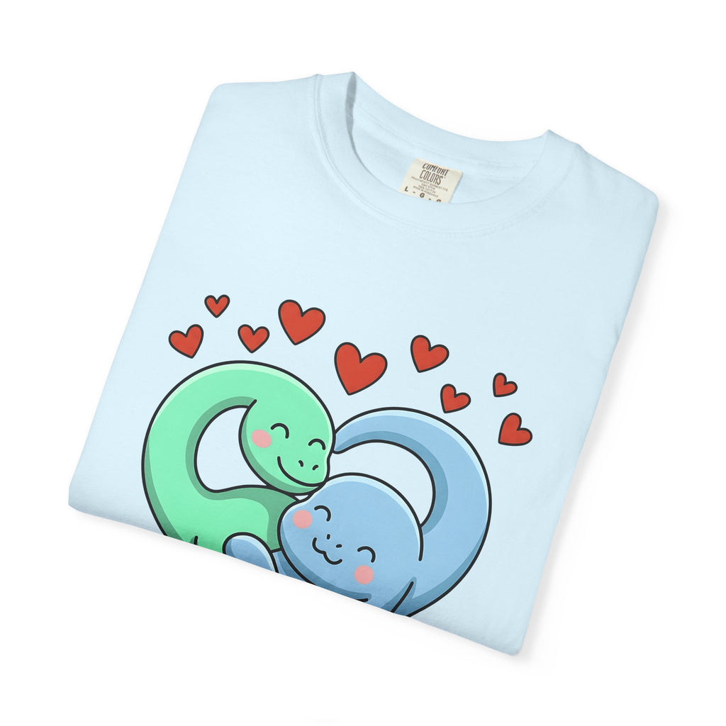 Dino Couple Shirt St. Valentine's Day Affection Gift Women Adorable Tee Dinosaur T-Shirt Valentine Fan Cute Tshirt Love Graphic Animation