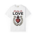 Flaming Heart Horseshoe Shirt St Valentines Day Love Gift Women Tattoo Tee Horseshoe T-Shirt Valentine Fan Ink Tshirt Romance Graphic