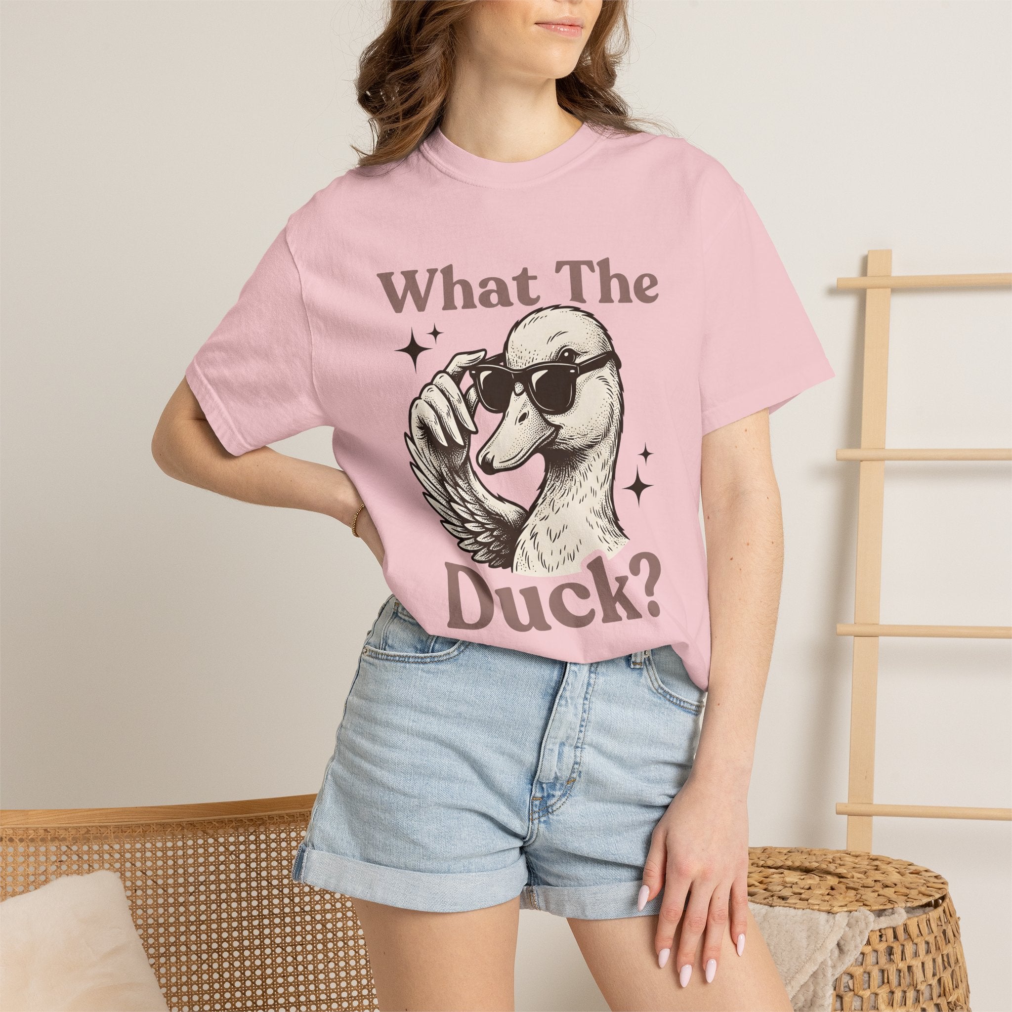 Duck Sunglasses Shirt Funny Critter Gift Women Line Art Tee Duck T-Shirt Humor Fan Minimalist Tshirt Animal Graphic Pop Art Star Symbols