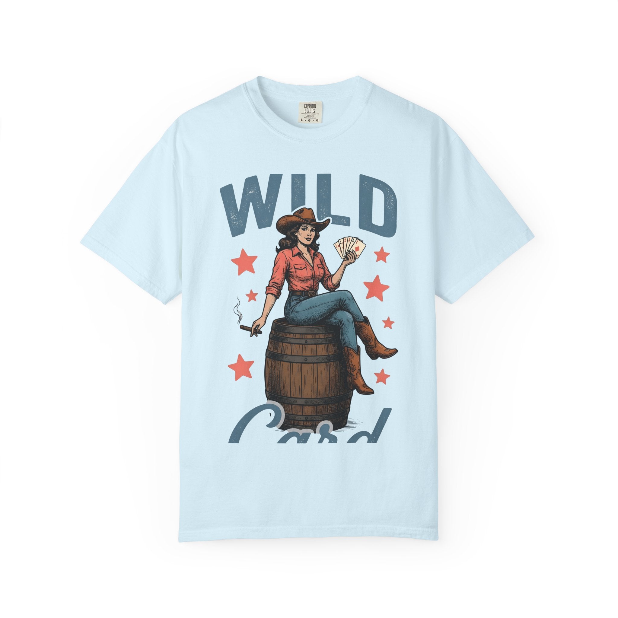 Cowgirl Illustration Shirt Cowgirl Country Gift Women Vintage Tee Cowboy T-Shirt Rodeo Fan Western Tshirt Country Graphic Retro Poker Cards