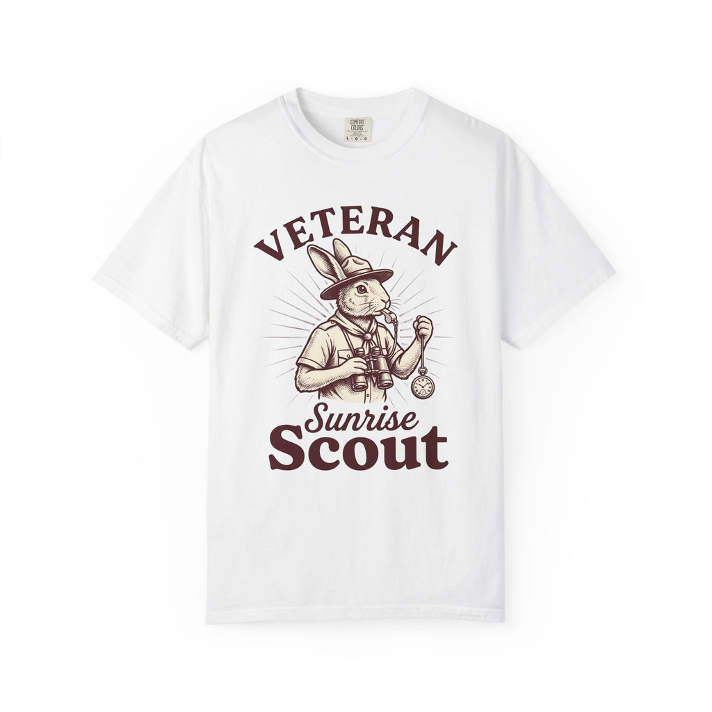 Rabbit Scout Shirt Easter Animal Gift Women Vintage Tee Bunny T-Shirt Easter Fan Creature Graphic Tshirt Retro Tshirt Hand Drawn Pocket