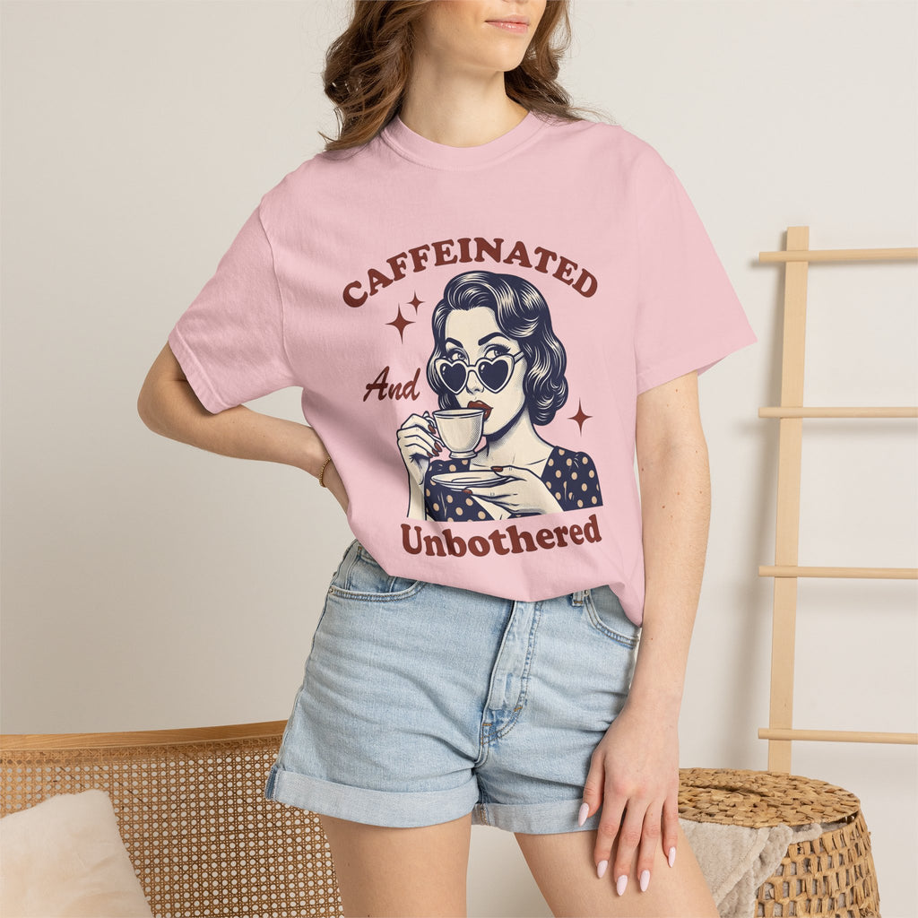 Old Woman Coffee Shirt Coffee Funny Gift Women Classic Tee Coffee T-Shirt Caffeine Fan Vintage Tshirt Humor Graphic Cartoon Heart Shaped