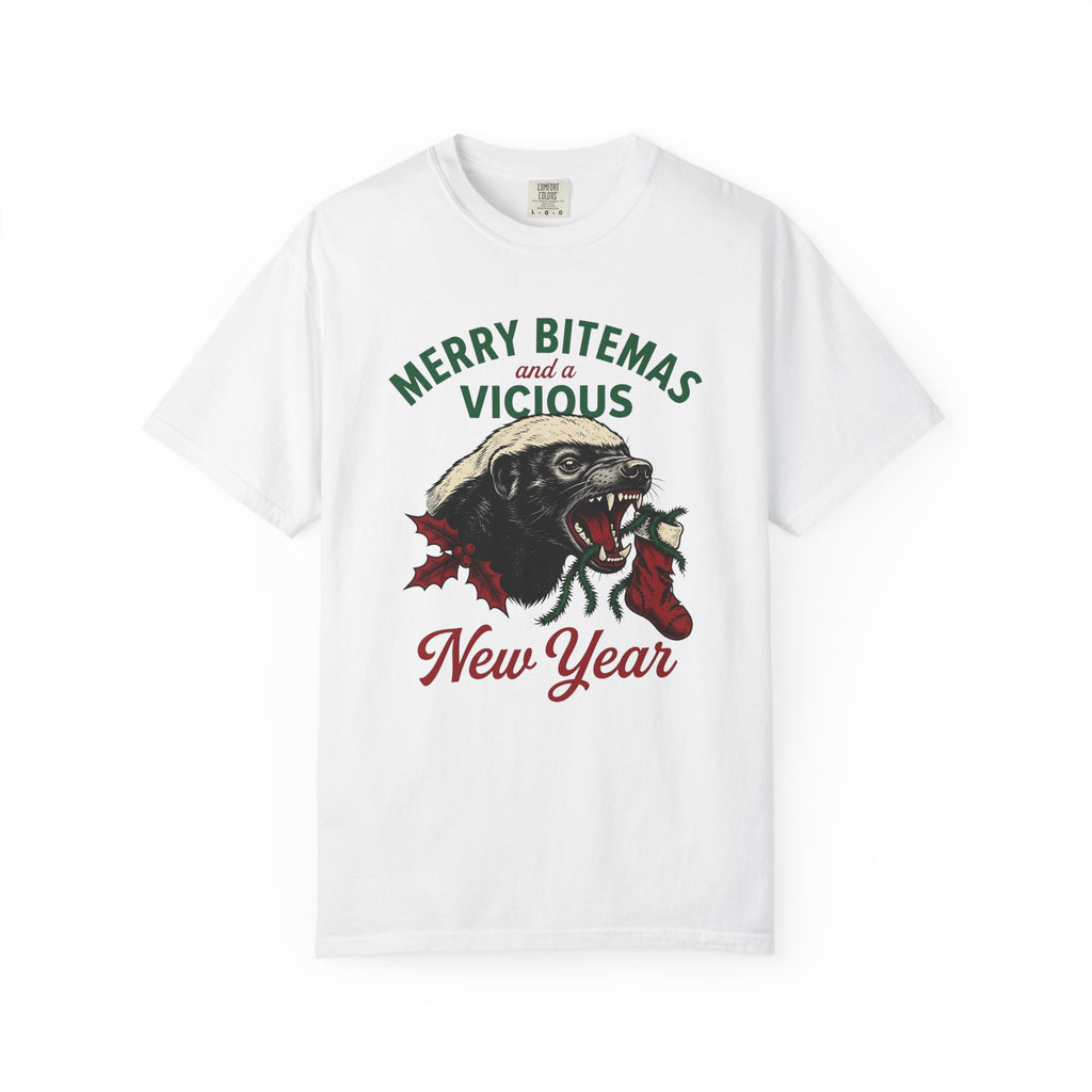 Honey Badger Shirt Christmas Wildlife Gift Women Classic Tee Ratel T-Shirt Xmas Fan Animal Graphic Tshirt Doodle Xmas Stocking Tshirt
