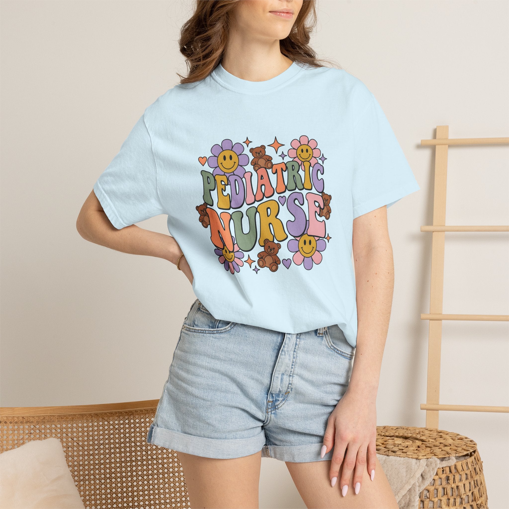 Teddy Bears Blossoms Shirt Nurses Blooms Gift Women Psychedelic Tee Teddy T-Shirt Nurse Enthusiast Trippy Tshirt Floral Graphic Vintage