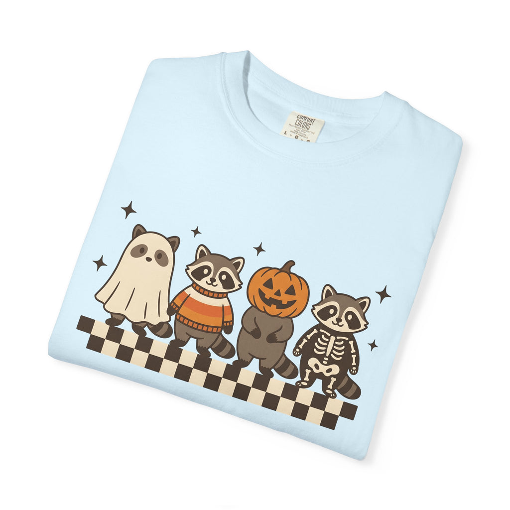 Raccoon Outfits Shirt Halloween Wildlife Gift Women Cute Tee Trash Panda T-Shirt Spooky Fan Kawaii Tshirt Animal Graphic Vintage Plaid