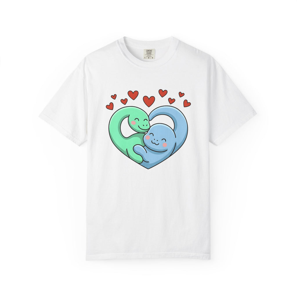 Dino Couple Shirt St. Valentine's Day Affection Gift Women Adorable Tee Dinosaur T-Shirt Valentine Fan Cute Tshirt Love Graphic Animation