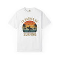 Surfer Outline Shirt Surfing Shore Gift Women Classic Tee Surfer T-Shirt Surf Enthusiast Retro Tshirt Beach Graphic Throwback Coconut Trees