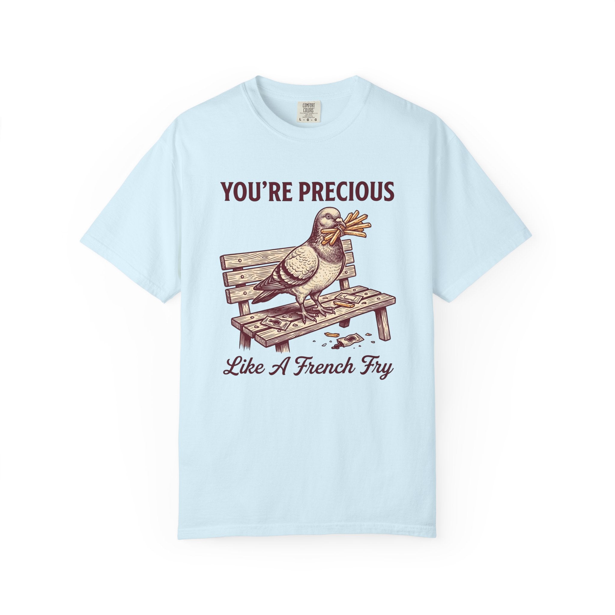 Bird Bench Shirt Funny Critter Gift Women Farmhouse Tee Bird Seat T-Shirt Humor Fan Rustic Tshirt Creature Graphic Pencil Potato Fries