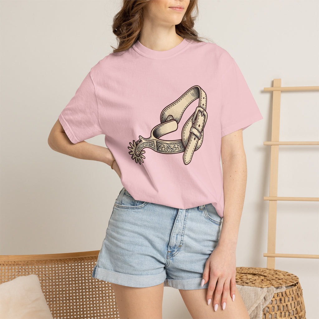 Cowboy Spurs Shirt Cowgirl Cowboy Gift Women Line Art Tee Spur T-Shirt Cowgirl Fan Rodeo Graphic Tshirt Cartoon Decorative Engraving Tshirt