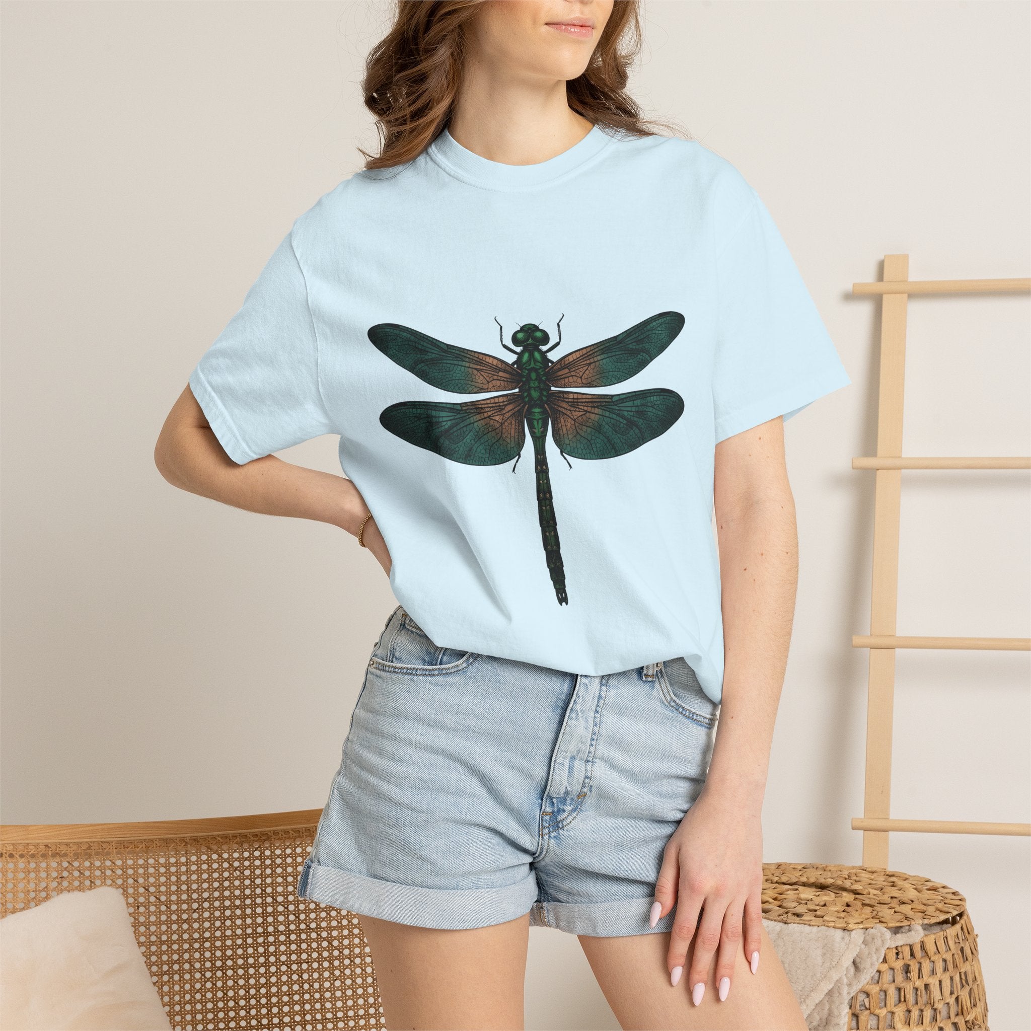 Dragonfly Shirt Animals Outdoors Gift Women Hand Drawn Tee Damselfly T-Shirt Wildlife Enthusiast Illustrated Graphic Outdoorsy Graphic