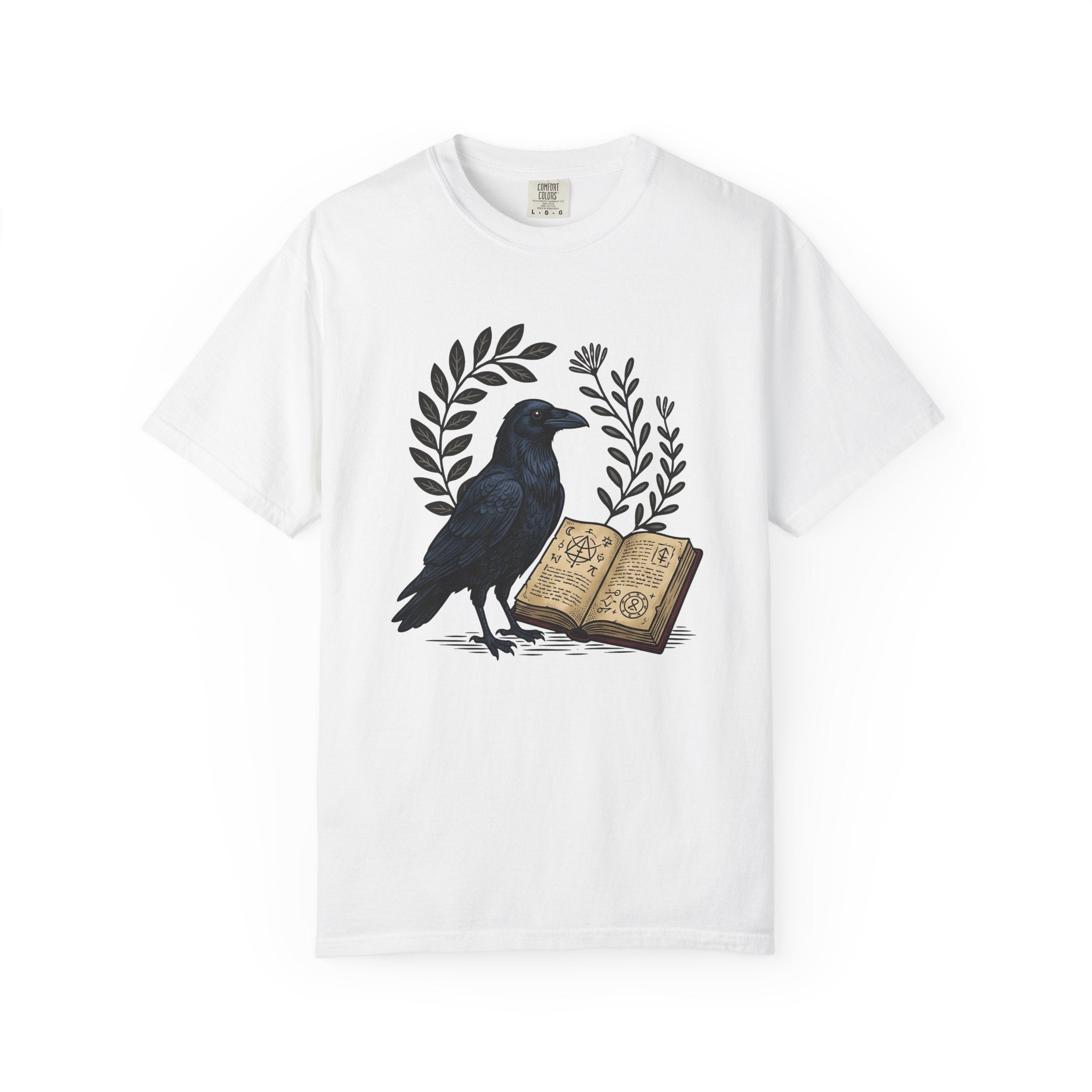 Crow Journal Shirt Halloween Magic Gift Women Retro Tee Diary T-Shirt Horror Fan Occult Tshirt Mystic Graphic Sketch Floral Tshirt