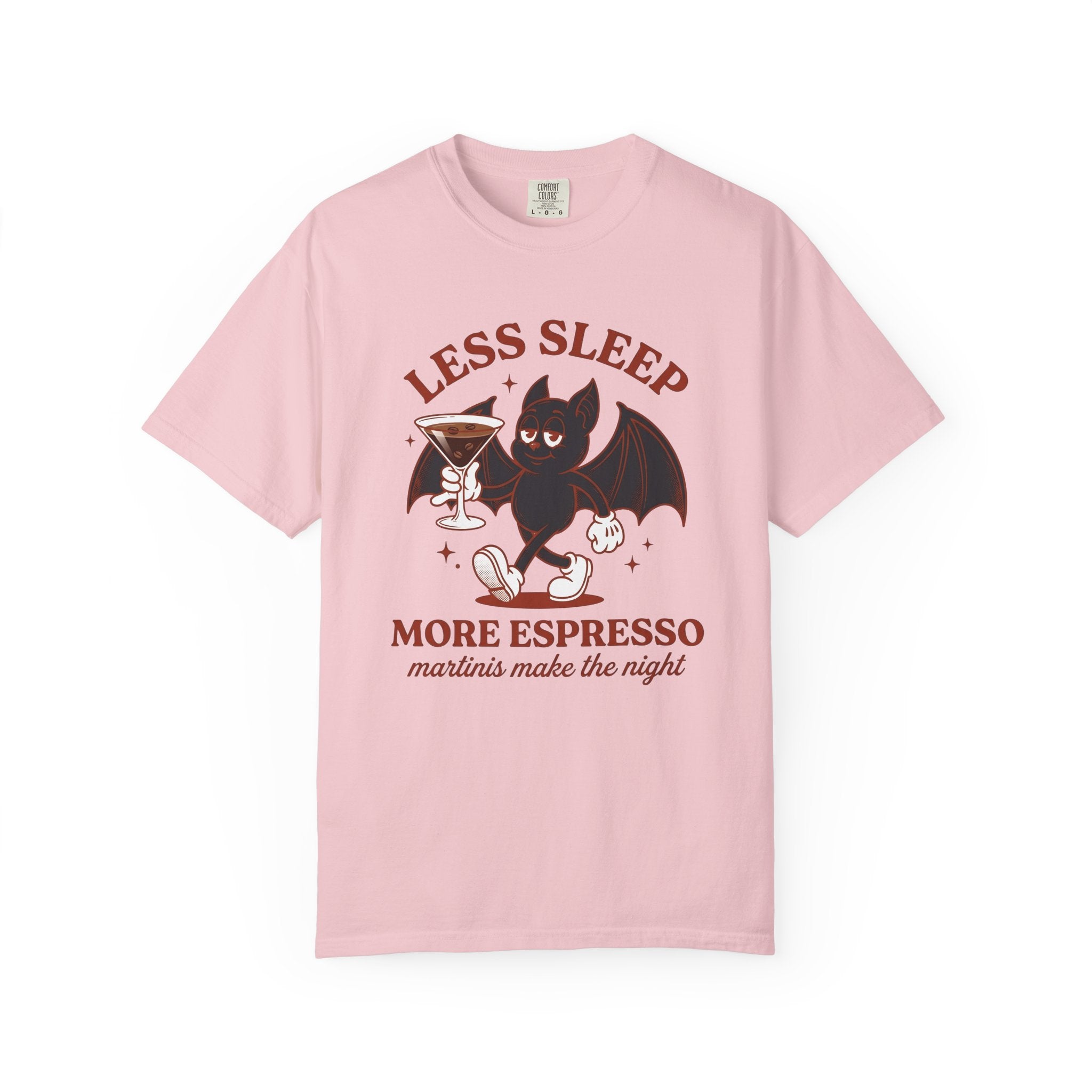 Bat Drink Shirt Coffee Joke Gift Women Vintage Tee Cocktail T-Shirt Coffee Fan Retro Illustration Funny Retro Espresso Cocktail Tshirt