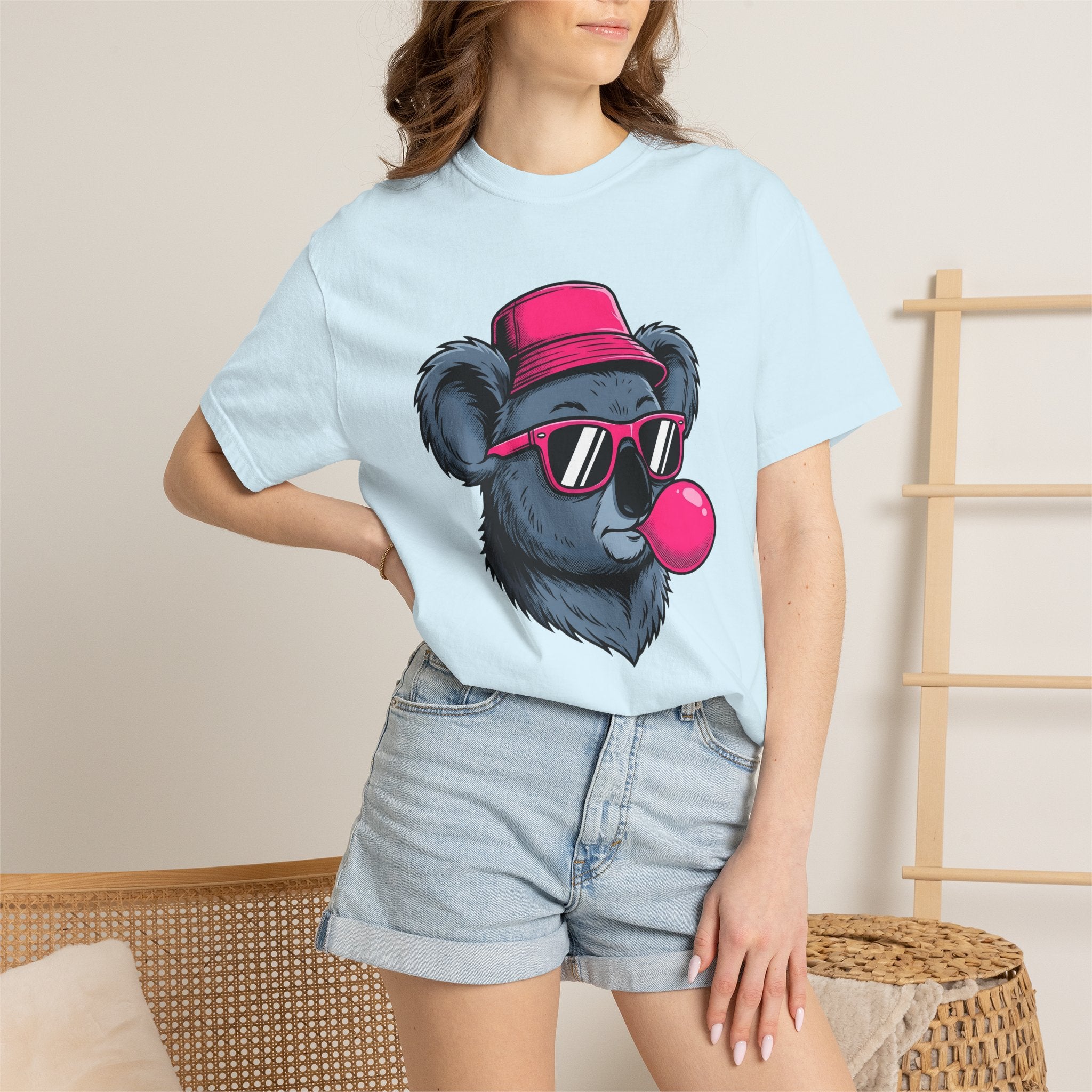 Koala Shades Shirt Animals Comedy Gift Women Doodle Tee Koala T-Shirt Animal Fan Cartoon Tshirt Humor Graphic Classic Chewing Gum Tshirt