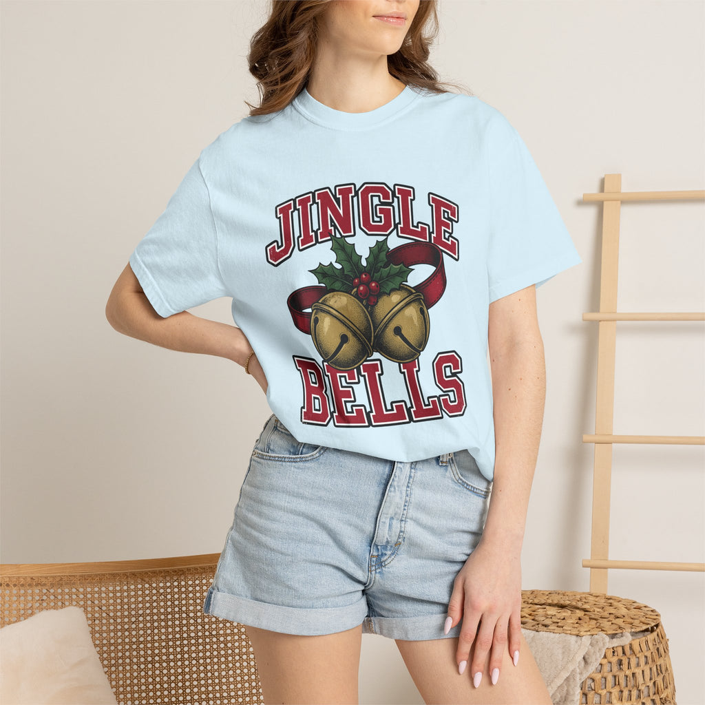 Holiday Bells Shirt Christmas Yuletide Gift Women Farmhouse Tee Jingle Bell T-Shirt Christmas Fan Rustic Tshirt Winter Graphic Antique Pine