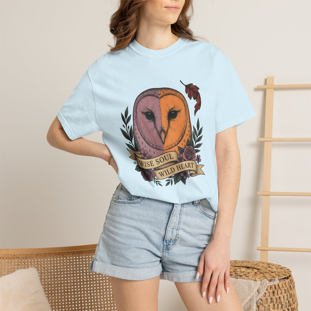 Owl Head Shirt Halloween Nature Gift Women Tattoo Tee Owl T-Shirt Horror Fan Hoot Graphic Vintage Flowers Tshirt