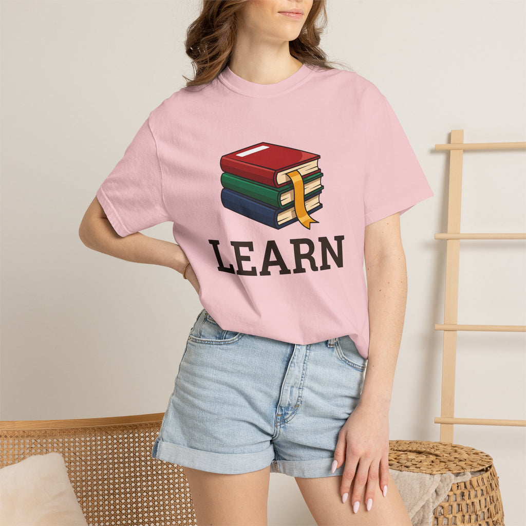 Stacked Volumes Shirt Teachers Schooling Gift Women Animated Tee Book Stack T-Shirt Educator Enthusiast Cartoon Tshirt Education Graphic