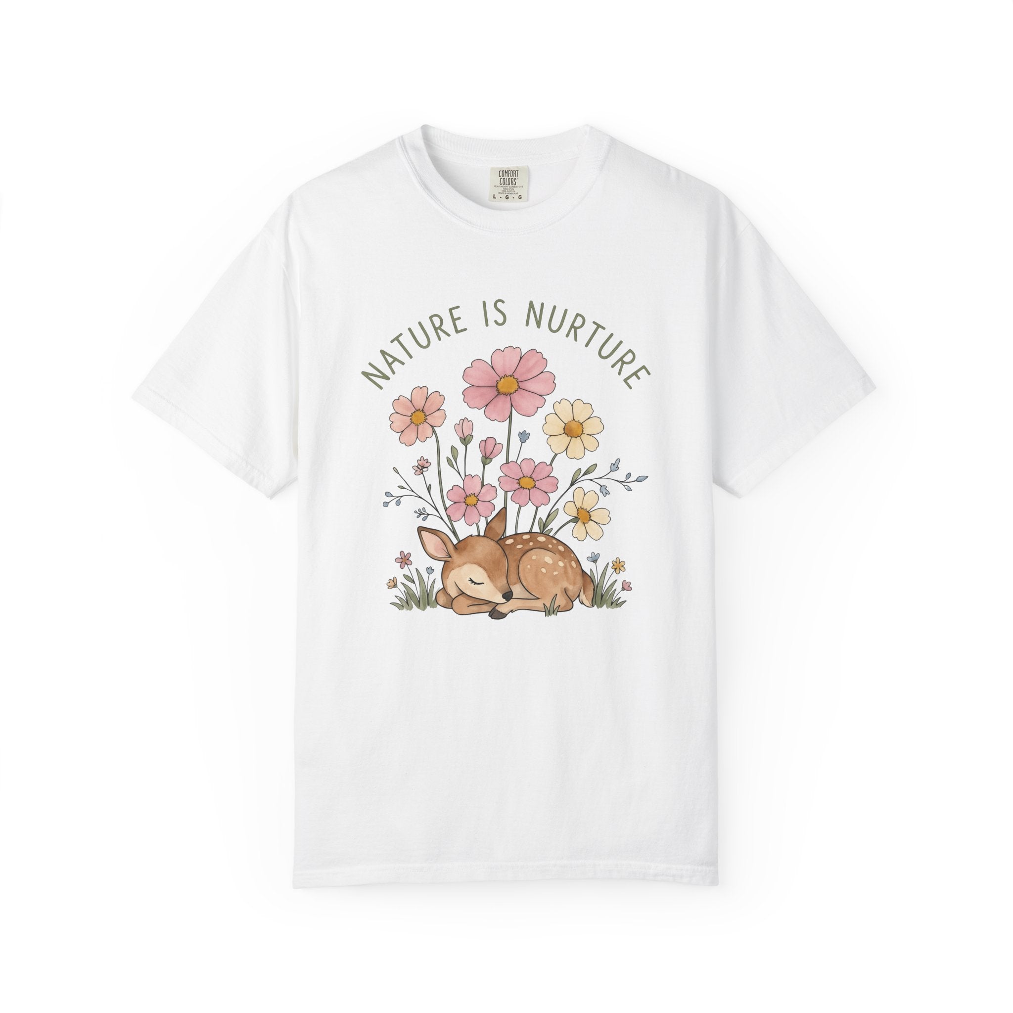 Baby Deer Shirt Animal Nature Gift Women Watercolor Tee Fawn T-Shirt Wildlife Enthusiast Watercolour Tshirt Outdoor Graphic Hand Drawn