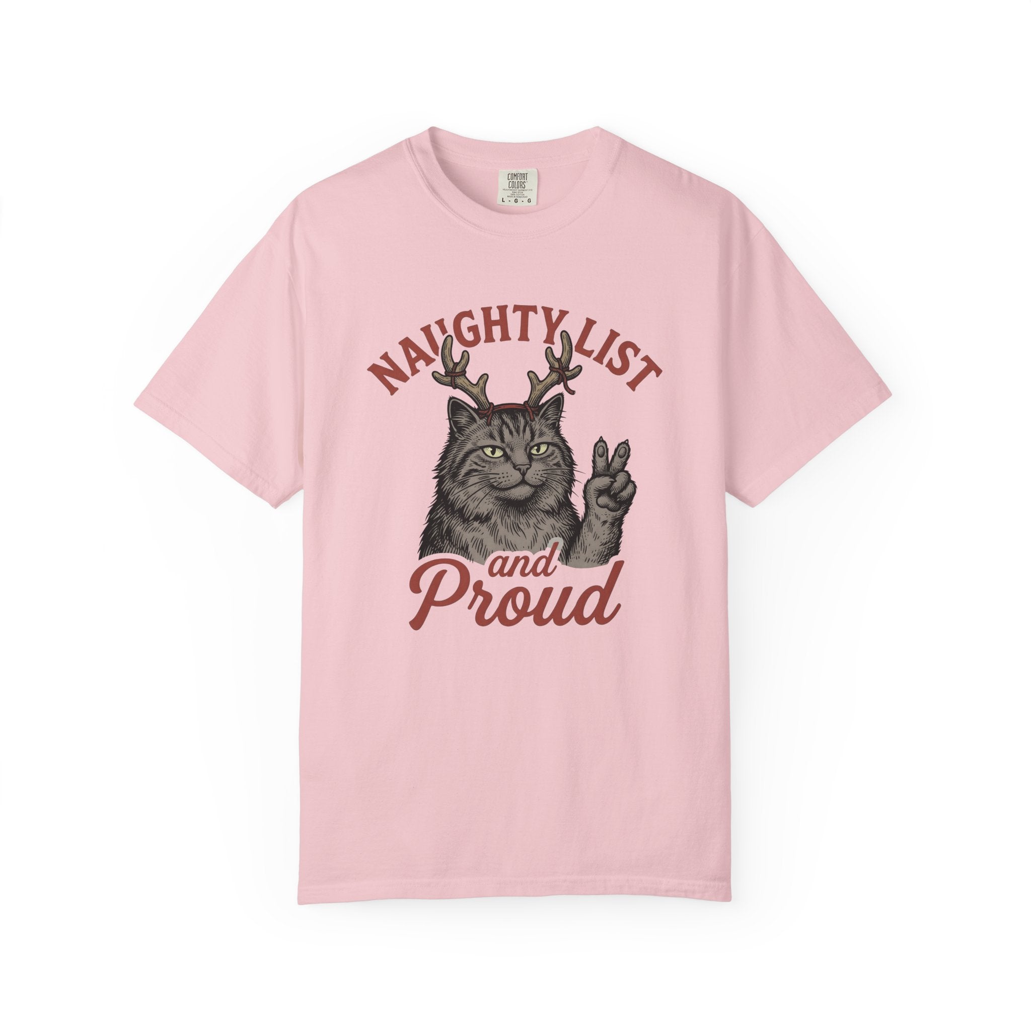 Cat Antlers Shirt Funny Holiday Gift Women Sketch Tee Feline Antler T-Shirt Humor Fan Drawing Graphic Christmas Graphic Retro Peace Symbol