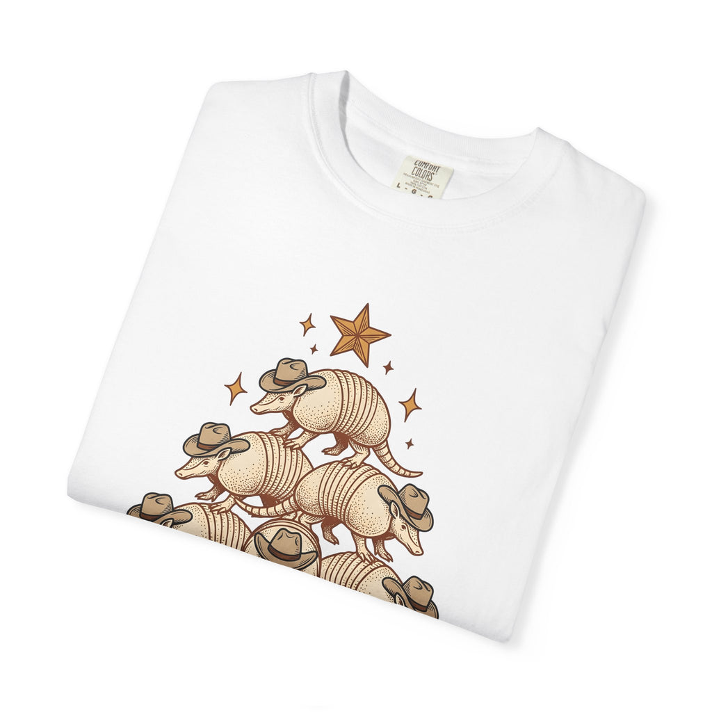 Armadillo Pile Shirt Christmas Country Gift Women Sketch Tee Dillo T-Shirt Xmas Fan Drawing Design Vintage Cowboy Cap Tshirt