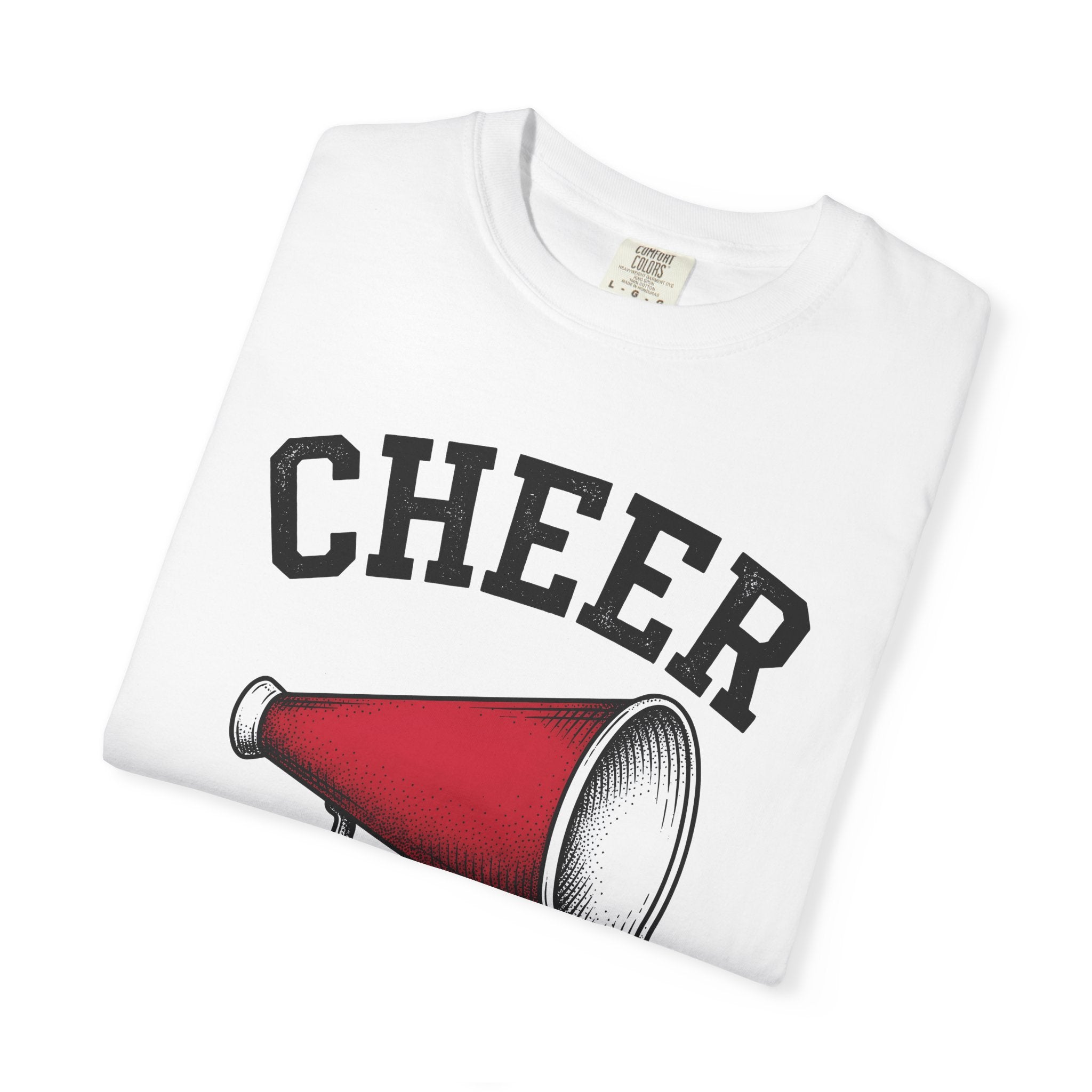 Megaphone Graphic Shirt Cheer Mom Sports Gift Women Vintage Tee Loudspeaker T-Shirt Athlete Fan Retro Illustration Graphic Retro Bold Text