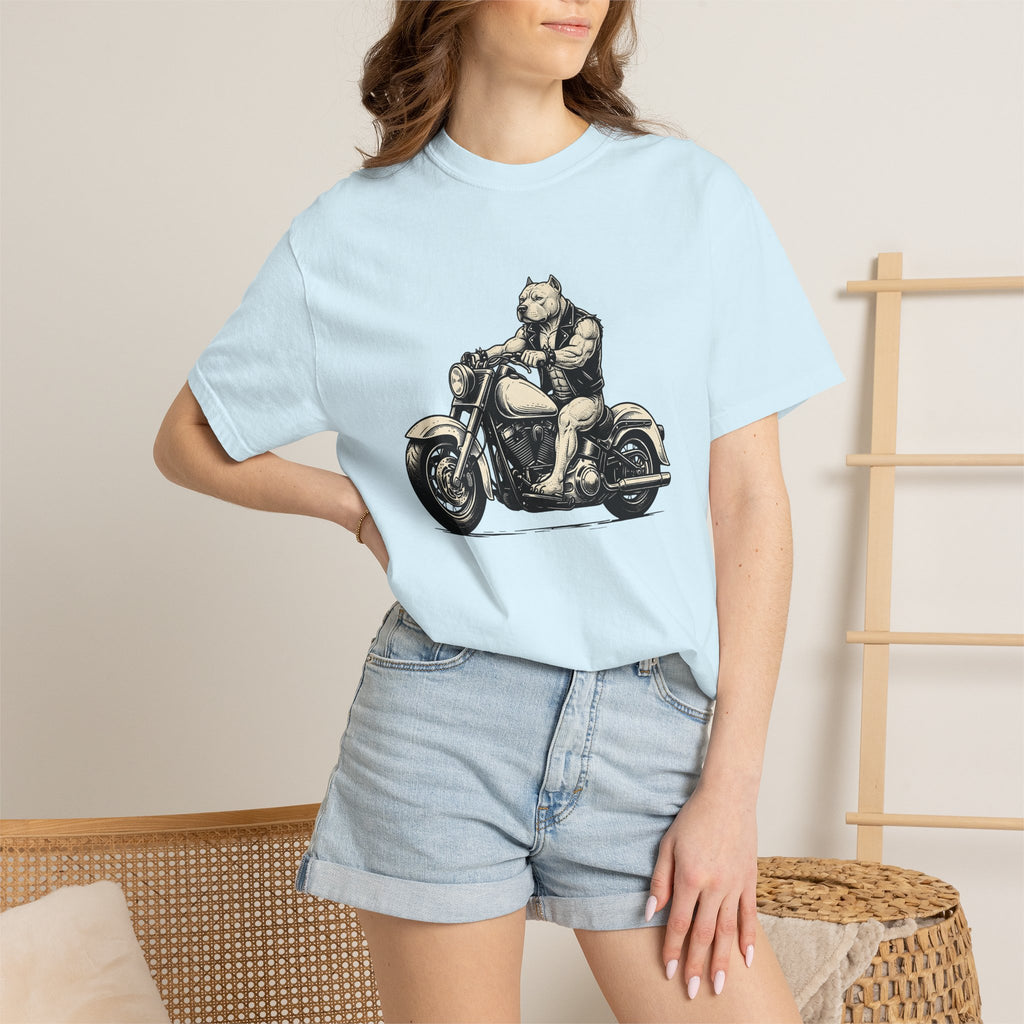Biker Pup Shirt Dog Biker Gang Gift Women Old School Tee Puppy T-Shirt Dog Fan Retro Tshirt Motorcycle Graphic Classic Chopper Tshirt