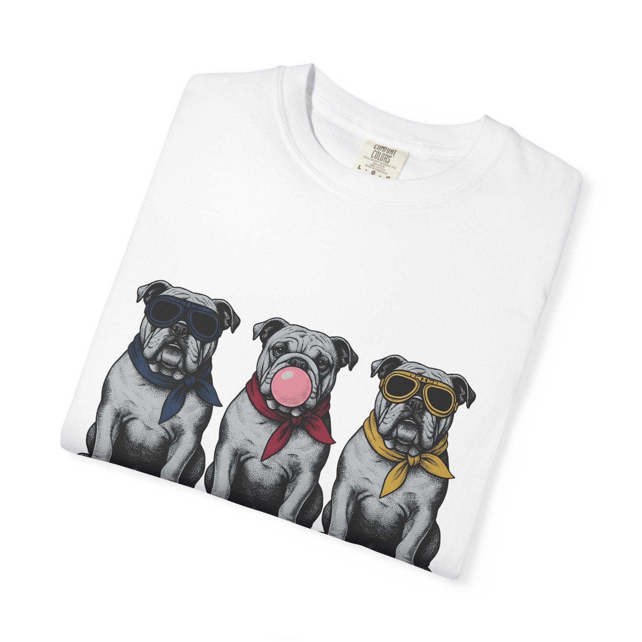 Bulldog Pack Shirt Dog Funny Gift Women Retro Tee Bulldog T-Shirt Dog Fan Bulldog Retro Tshirt Humor Graphic Sketch Shades Tshirt