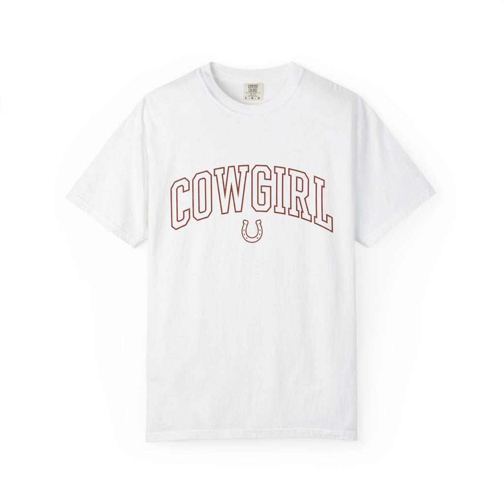 Varsity Font Shirt Cowgirl Western Gift Women Antique Tee Lettering T-Shirt Rodeo Fan Vintage Tshirt Country Graphic Traditional Horseshoe
