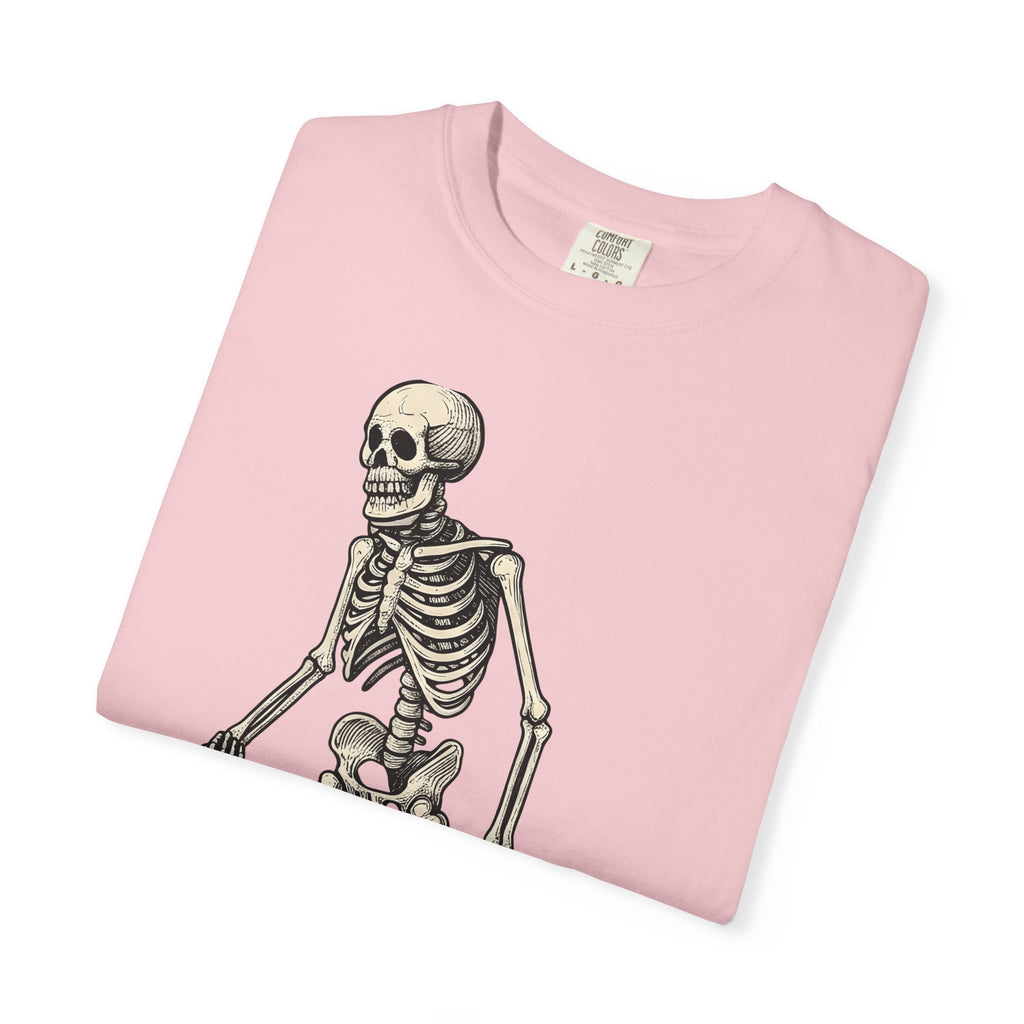 Skeleton Bag Shirt Gothic Comedy Gift Women Distressed Tee Backpack T-Shirt Emo Fan Grunge Tshirt Humor Graphic Line Art Suitcase Tshirt