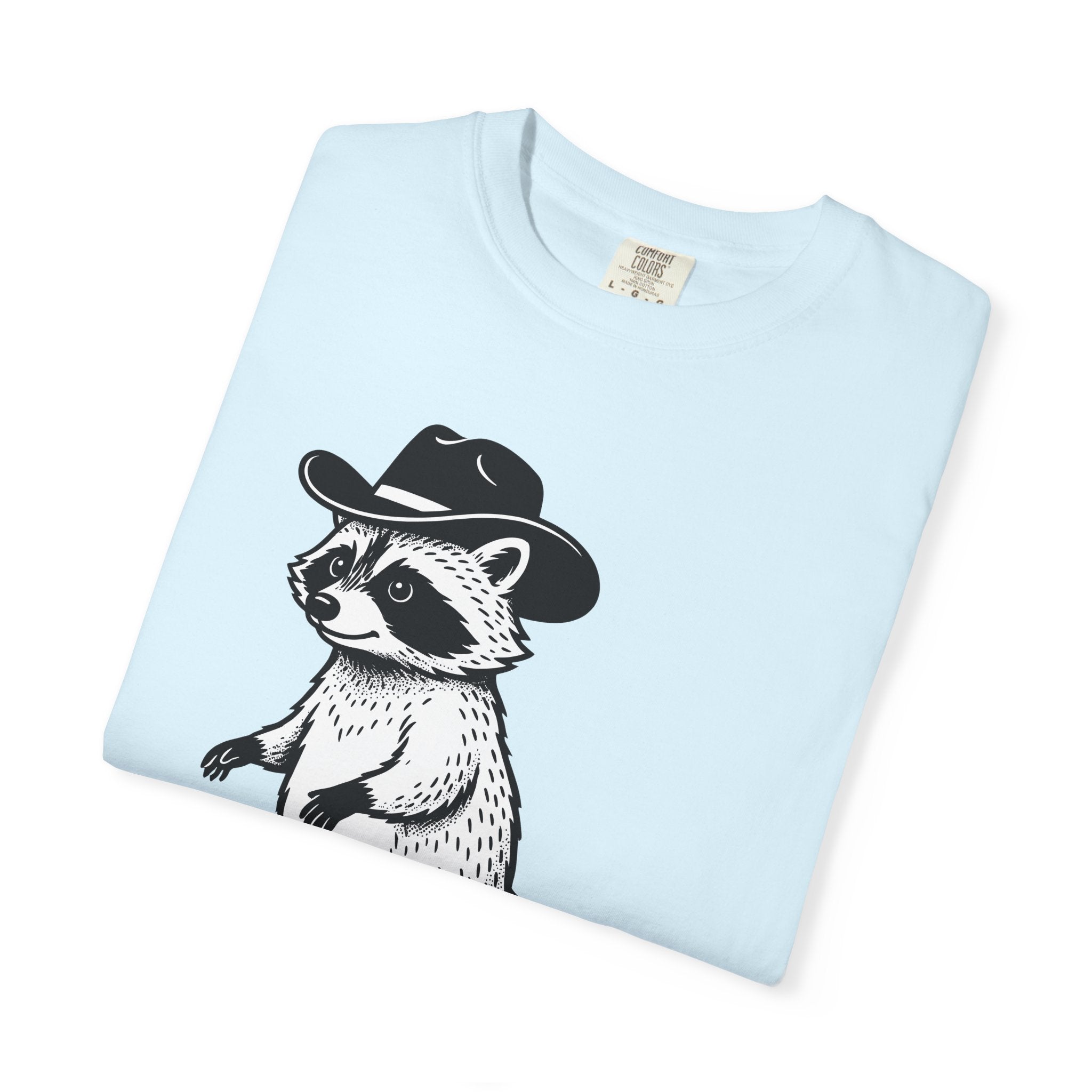 Raccoon Cowboy Shirt Animals Ranch Gift Women Cartoon Tee Trash Panda T-Shirt Wildlife Fan Cartoonish Tshirt Farm Graphic Ink Cowboy Boots
