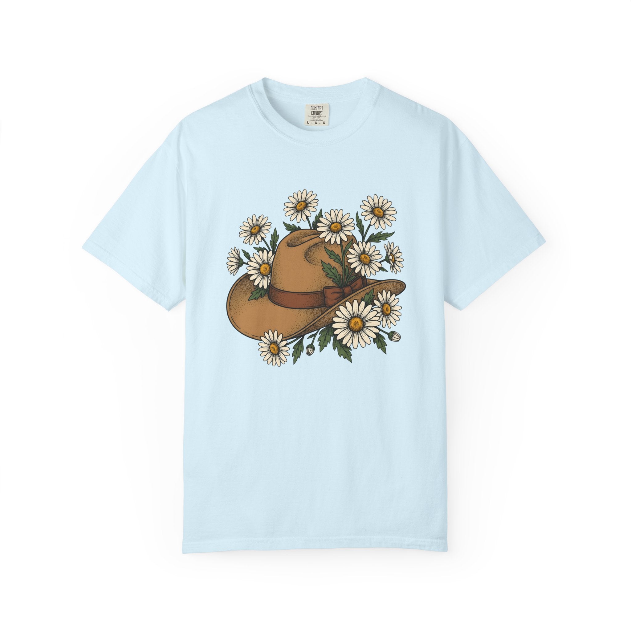 Cowboy Hat Shirt Cowgirl Flower Gift Women Folk Tee Stetson T-Shirt Rodeo Fan Country Tshirt Floral Graphic Antique Blossom Tshirt
