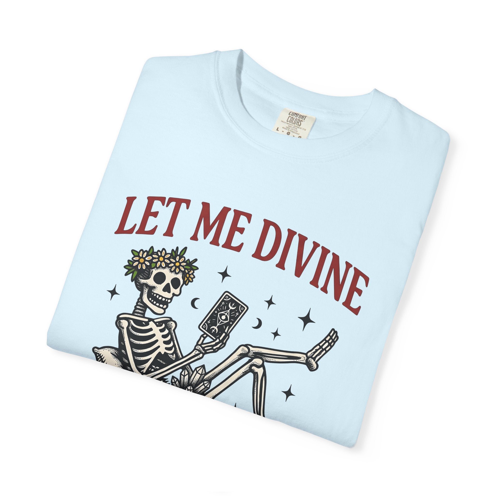 Bone Tarot Shirt Gothic Mystical Gift Women Striking Graphic Tee Tarot Card T-Shirt Dark Fan Graphic Design Illustration Old School Flower