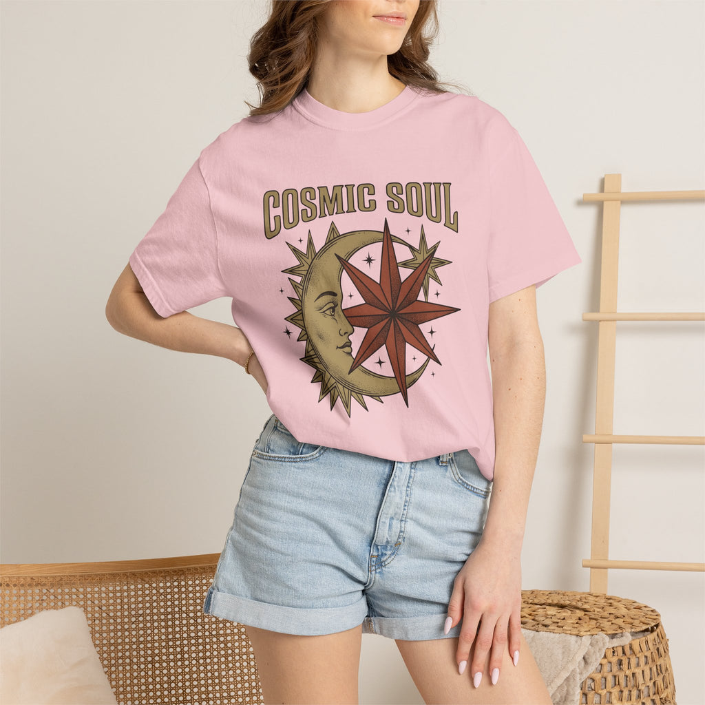 Moon Star Face Shirt Boho Chic Zodiac Gift Women Hand Drawn Tee Celestial Body T-Shirt Bohemian Enthusiast Celestial Graphic Horoscope