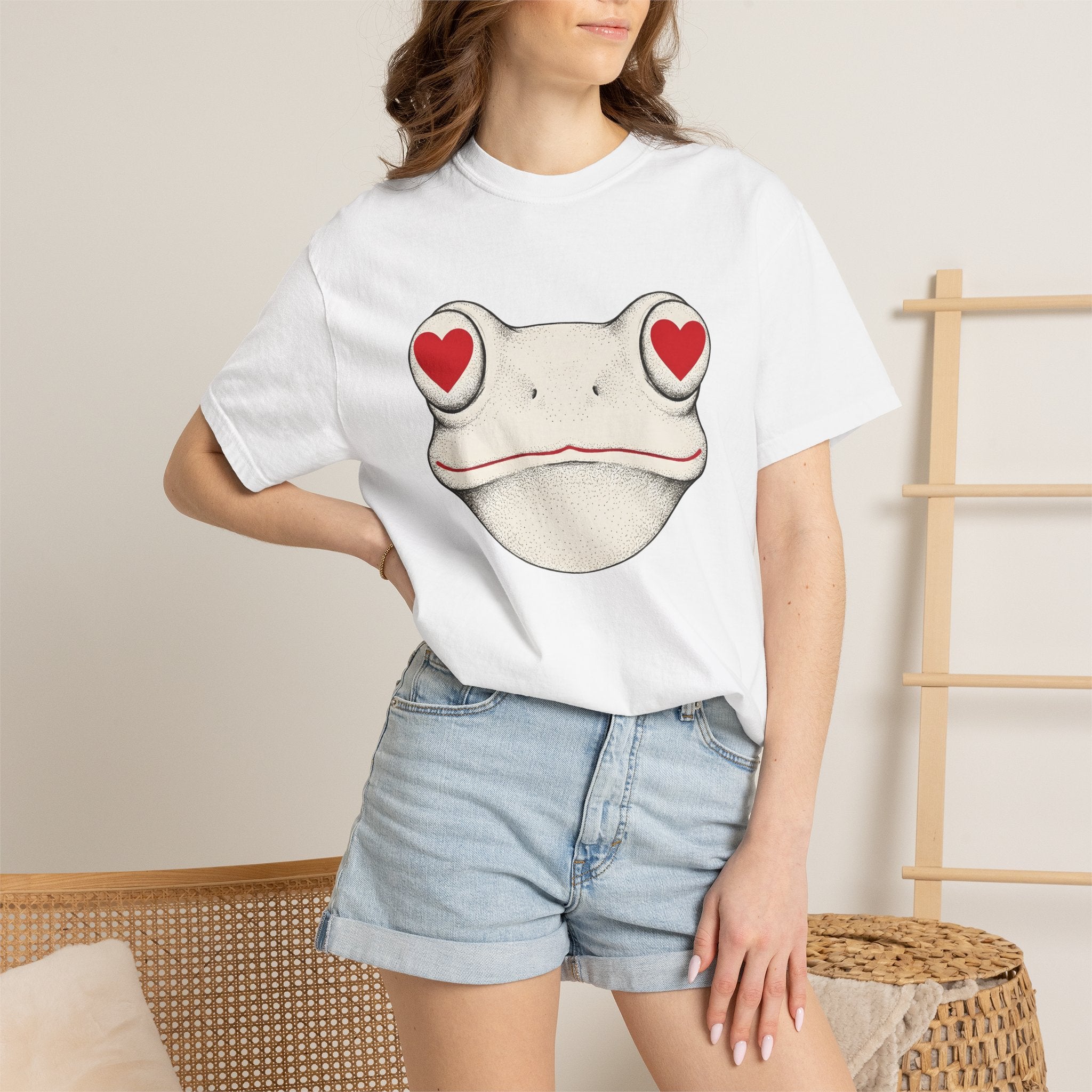 Frog Head Shirt St. Valentine's Day Wildlife Gift Women Simple Tee Toad T-Shirt Valentine Fan Minimalist Tshirt Animal Graphic Classic Love