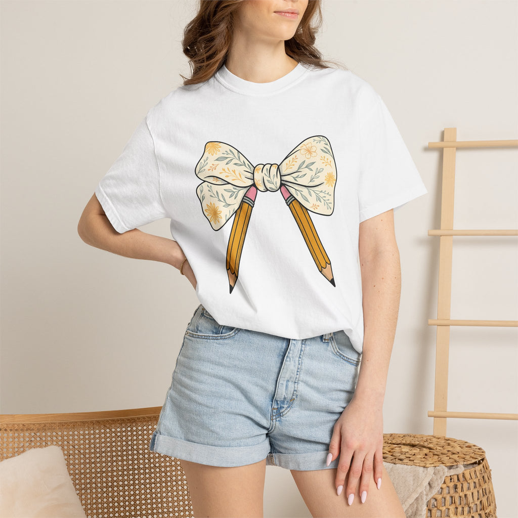 Drawing Bow Shirt Teachers Education Gift Women Botanical Tee Archery T-Shirt Educator Enthusiast Floral Tshirt Learning Graphic Sketch