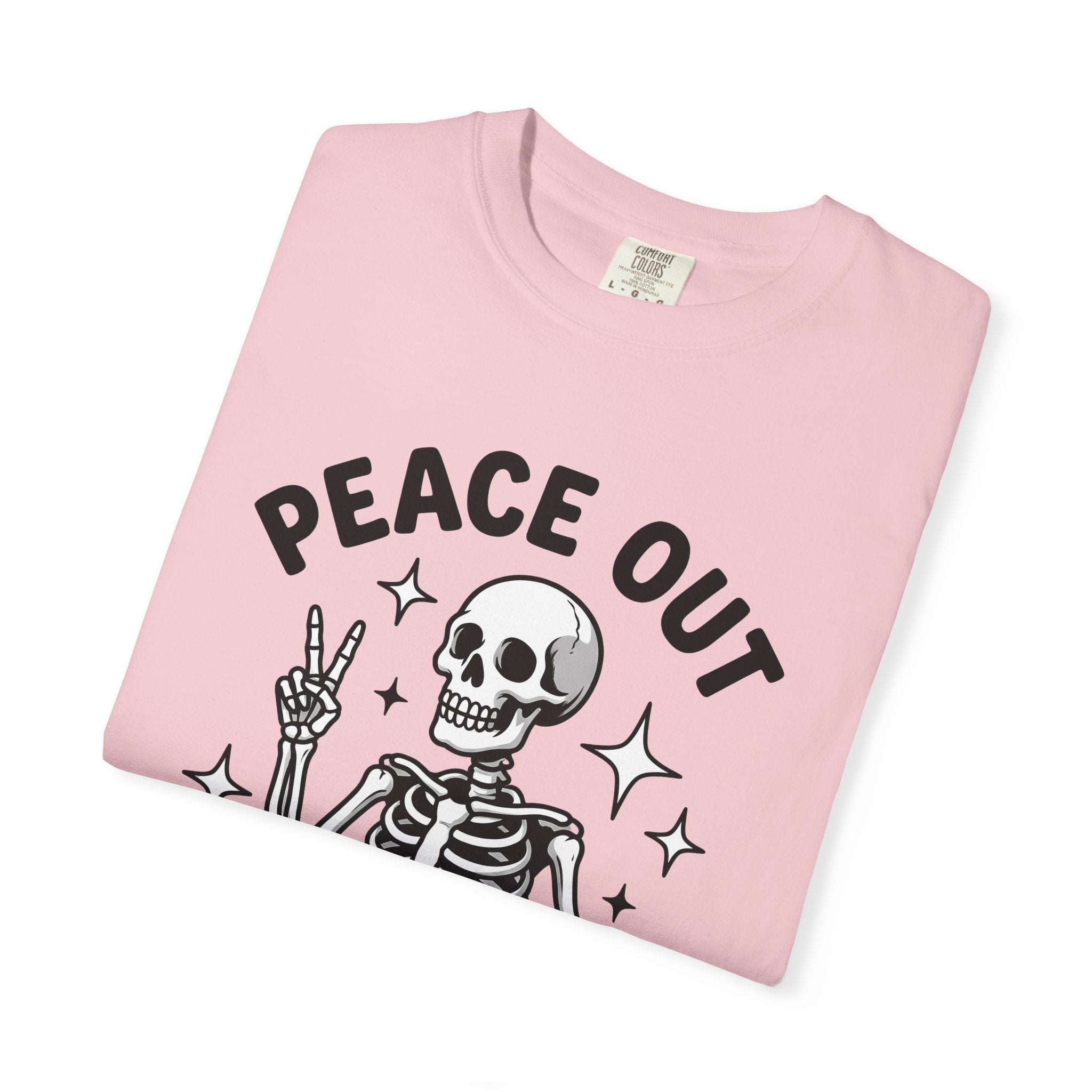 Skull Peace Symbol Shirt Funny Party Gift Women Comic Tee Skull T-Shirt Humor Fan Cartoon Tshirt Party Graphic Vintage Sparkles Tshirt