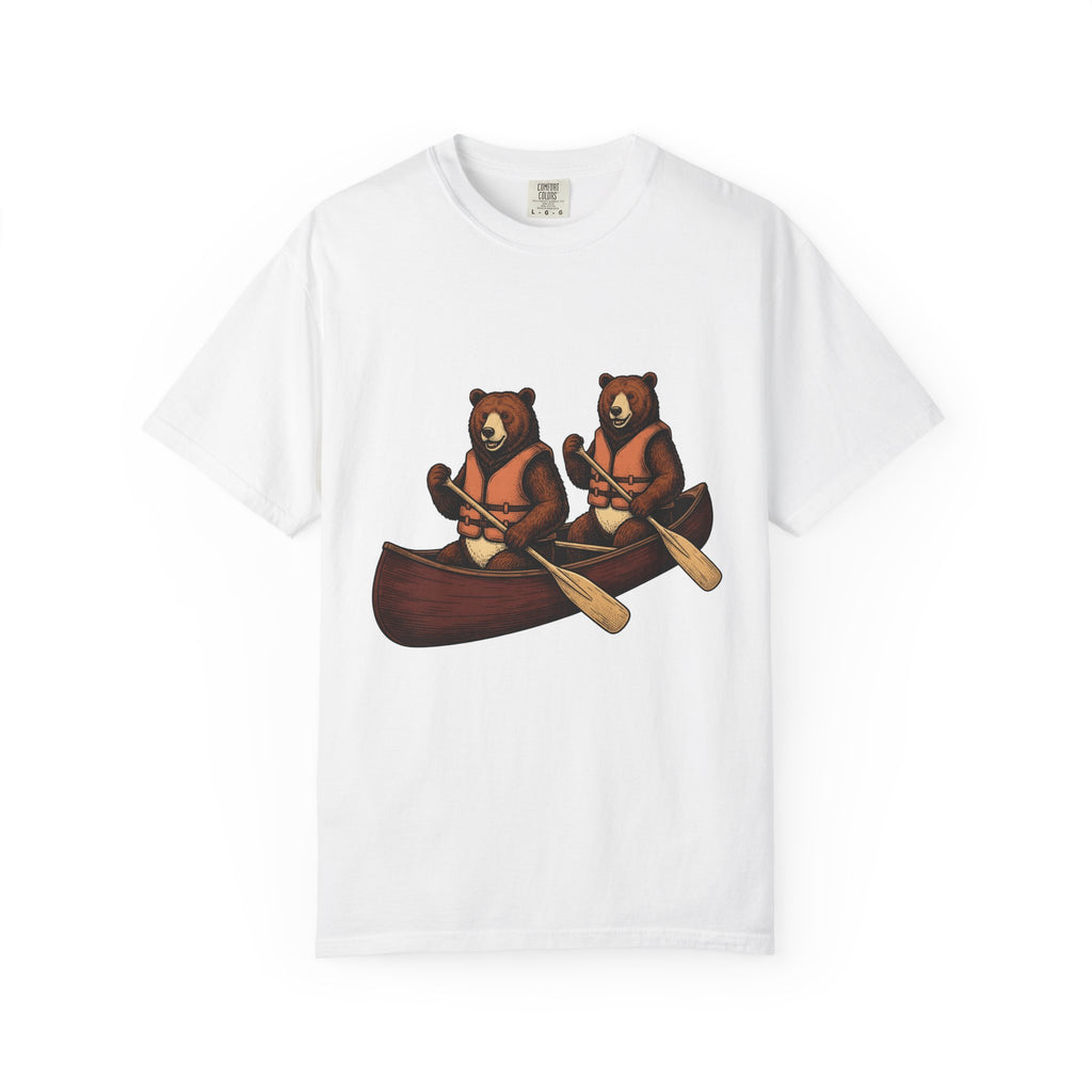 Bear Kayak Shirt Sports & Activities Outdoors Gift Women Retro Tee Kayak T-Shirt Athlete Enthusiast Vintage Tshirt Nature Graphic Sketch