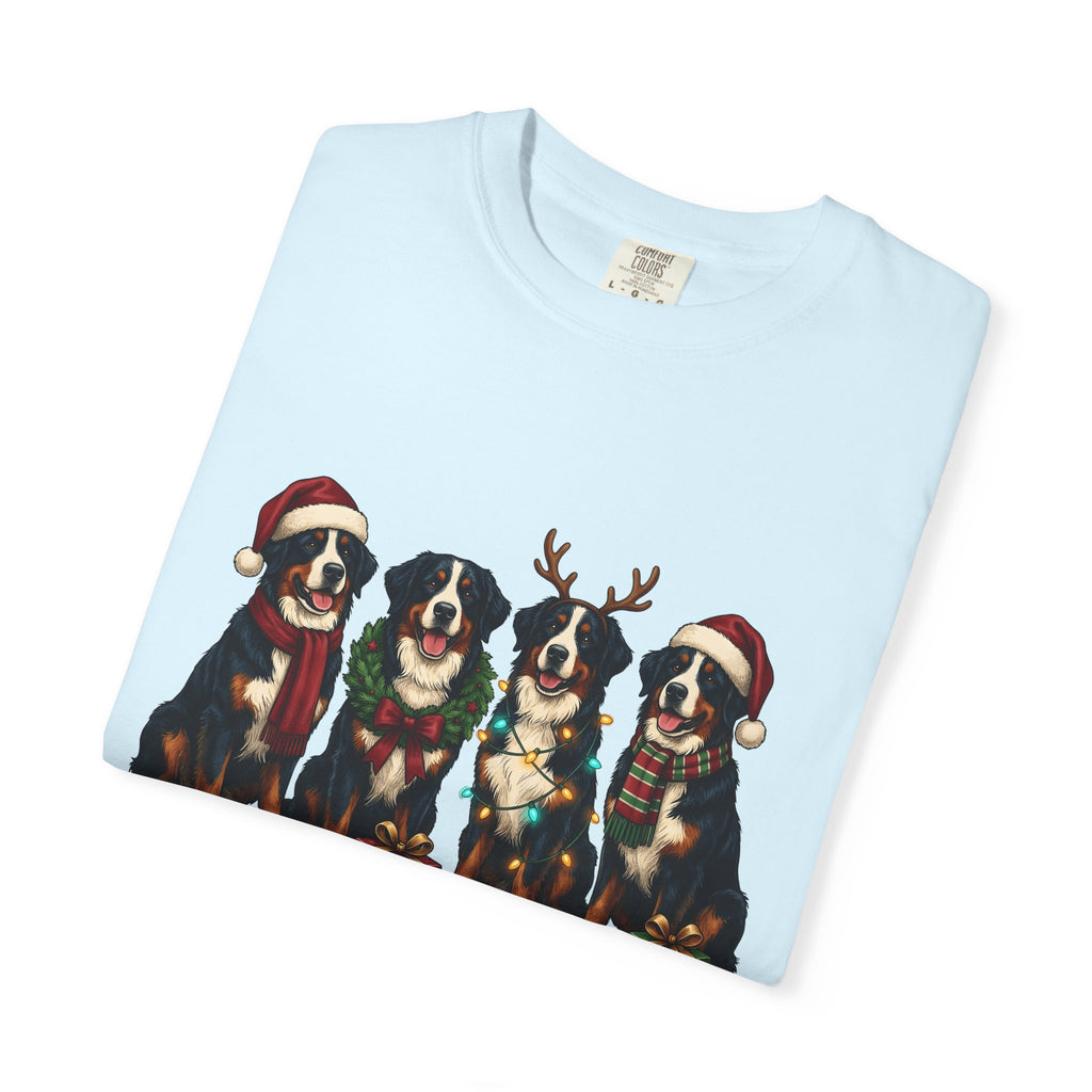 Bernese Mountain Dog Shirt Dog Christmas Gift Women Holiday Graphic Tee Berner T-Shirt Dog Fan Vintage Tshirt Xmas Graphic Retro Presents