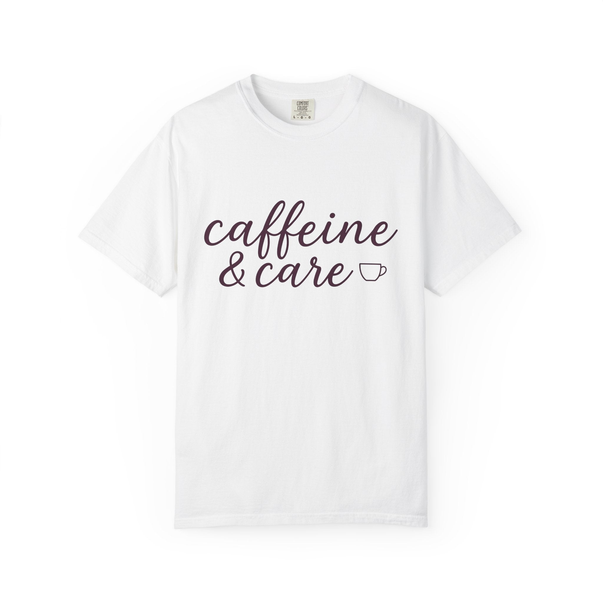 Coffee Cup Shirt Nurses Latte Gift Women Cursive Tee Mug T-Shirt Nurse Enthusiast Handwritten Tshirt Coffee Graphic Clean Comforting Tshirt