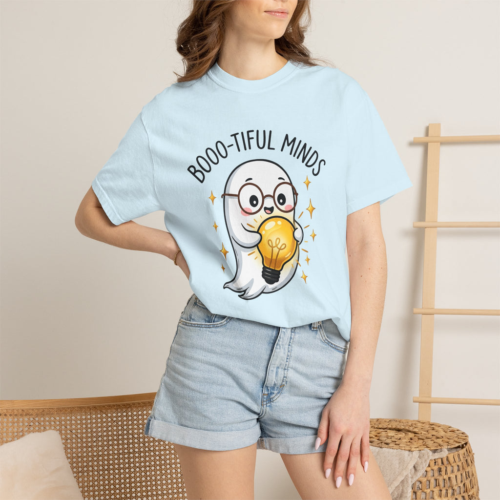 Spooky Specs Shirt Teachers Harvest Gift Women Chibi Tee Eyeglasses T-Shirt Educator Enthusiast Cartoon Tshirt Autumn Graphic Animation Bulb