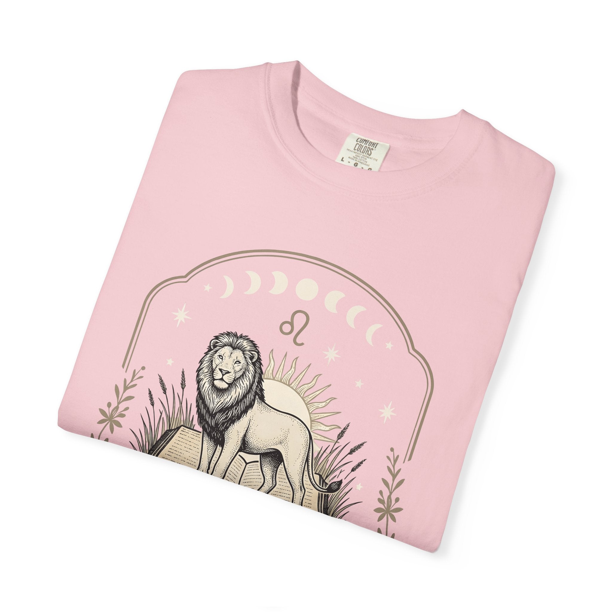 Lion Journal Shirt Boho Chic Horoscope Gift Women Celestial Tee Diary T-Shirt Bohemian Enthusiast Astrology Tshirt Astrology Graphic Retro
