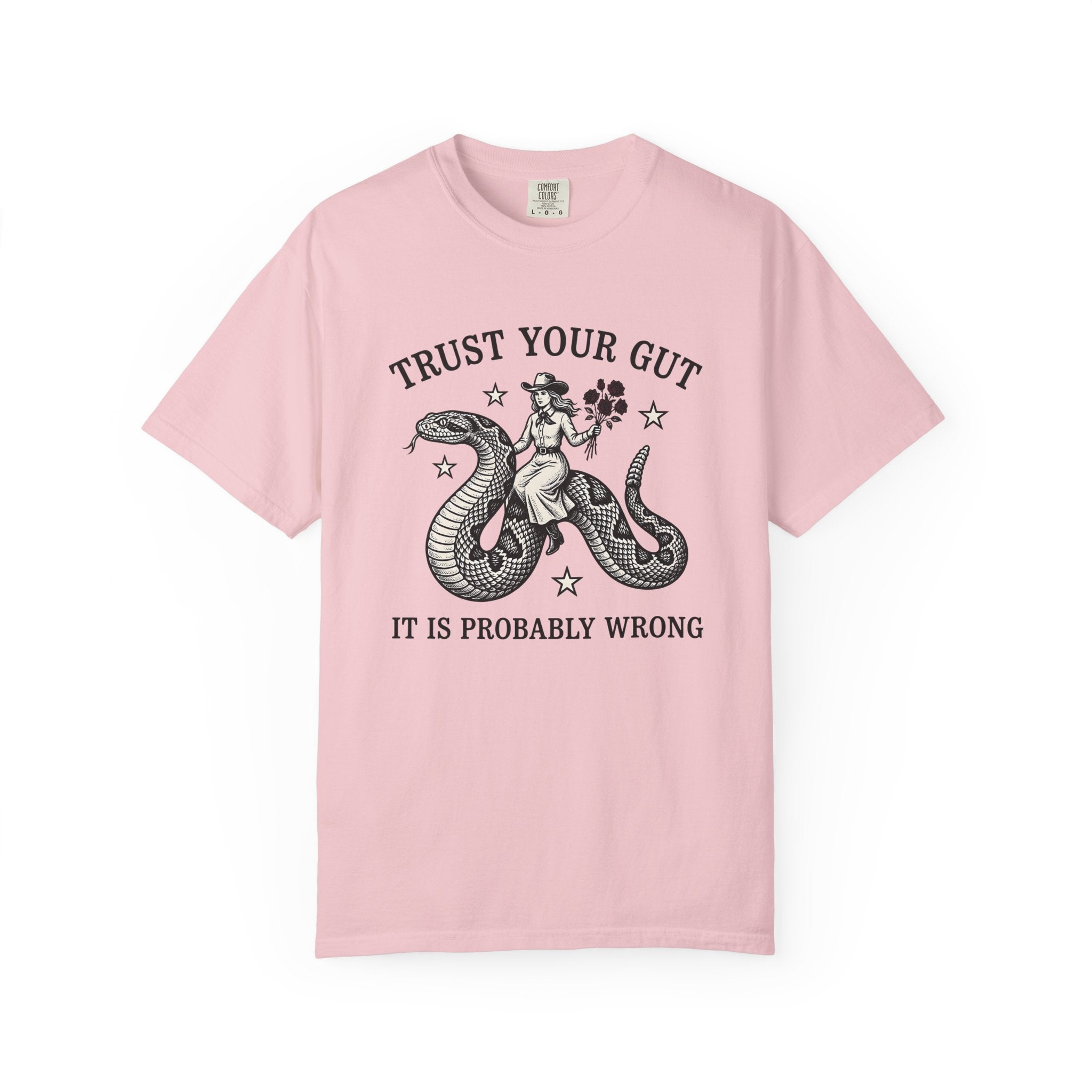 Cowgirl Snake Shirt Cowgirl Western Gift Women Vintage Tee Rattlesnake T-Shirt Rodeo Fan Retro Tshirt Cowboy Graphic Hand Drawn Roses Tshirt