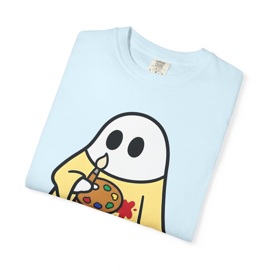 Apparition Artist Shirt Teacher Autumn Gift Women Playful Tee Ghost Artist T-Shirt Educator Enthusiast Whimsical Tshirt Fall Illustration